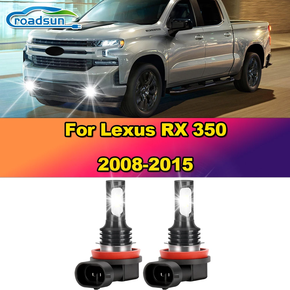 2Pcs H11 LED Fog Lights Bulbs 12000LM Car Fog Lamps 12V 6000K White For Lexus RX 350 2008 2009 2010 2011 2012 2013 2014 2015