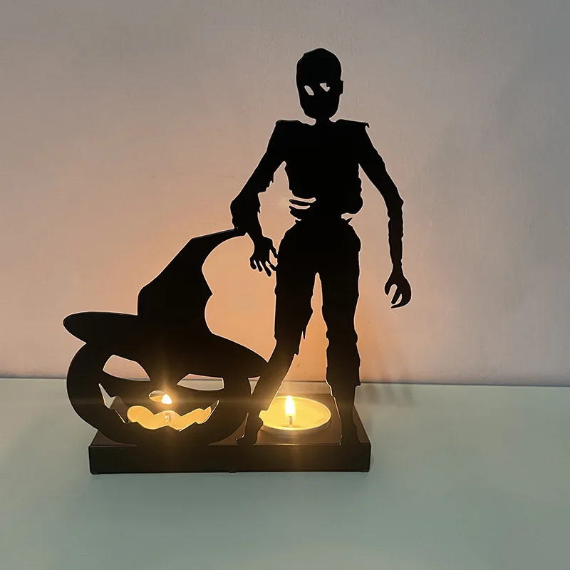 Halloween Decorations Halloween Atmosphere Creative Projection Candlestick Novelty Scary Candlestick Shadow Projection Indoor