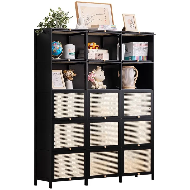 

Shelf with cabinet door Storage integrated lattice cabinet 1