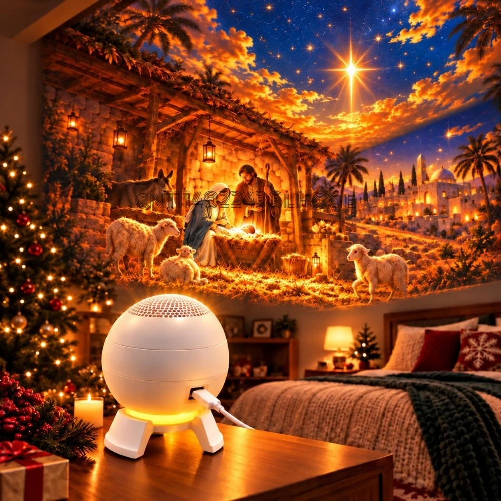 Nativity Christmas 5D Projection Light Indoor Scene Lamp Bedroom Xmas Glows Holiday Projector Magic Glow Room Ceiling Wall Decor