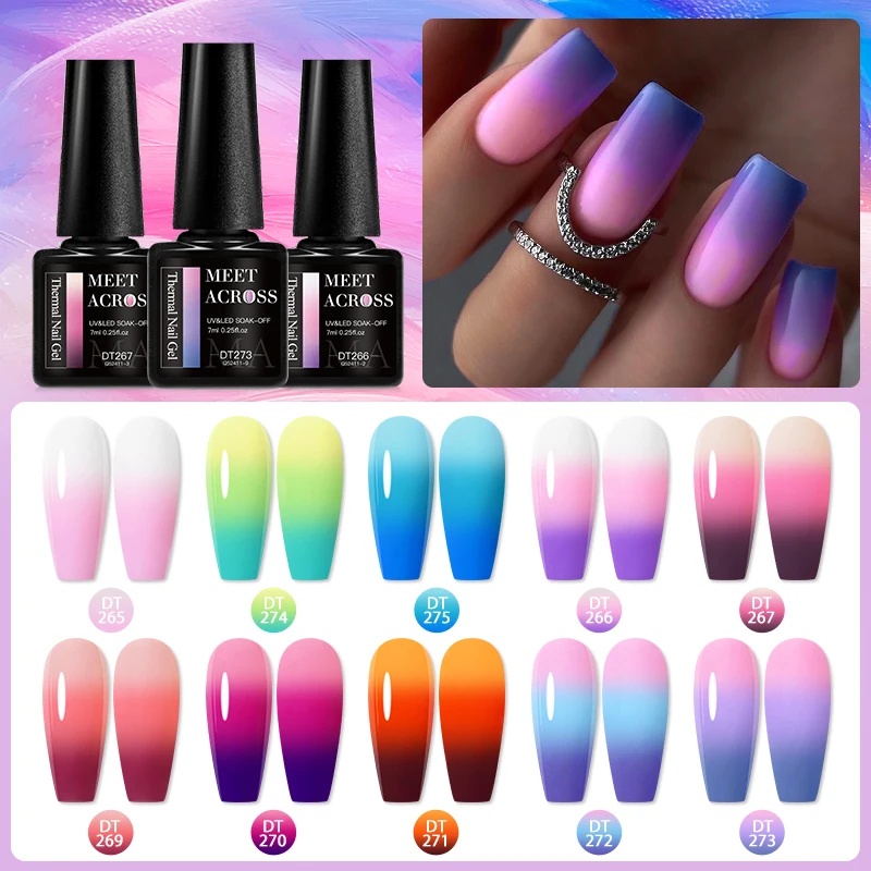 6-12pcs Gel Térmico Nail Polish Set Inverno Temperatura Mudando Gel Semi Permanente Vernizes Soak Off UV LED Nail Art Gel Kit