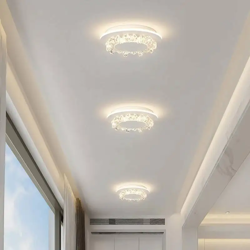 الممر أضواء الممر ضوء الفاخرة ما بعد الحداثة كريستال أضواء الجدار مرحاض مدخل قاعة مدخل شرفة LED أضواء السقف