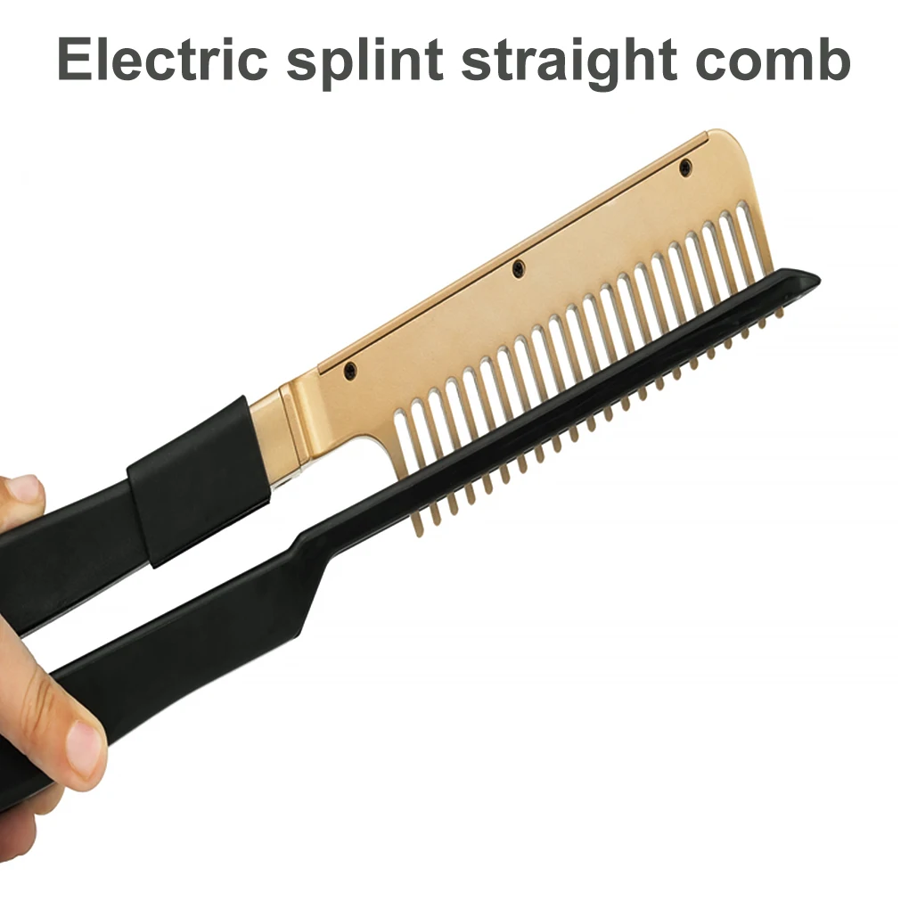 Dry Wet Straightening Comb Portable Ceramic Fast Heating Straightener Brush Styling Tool Wet And Dry Hair Straight Styler