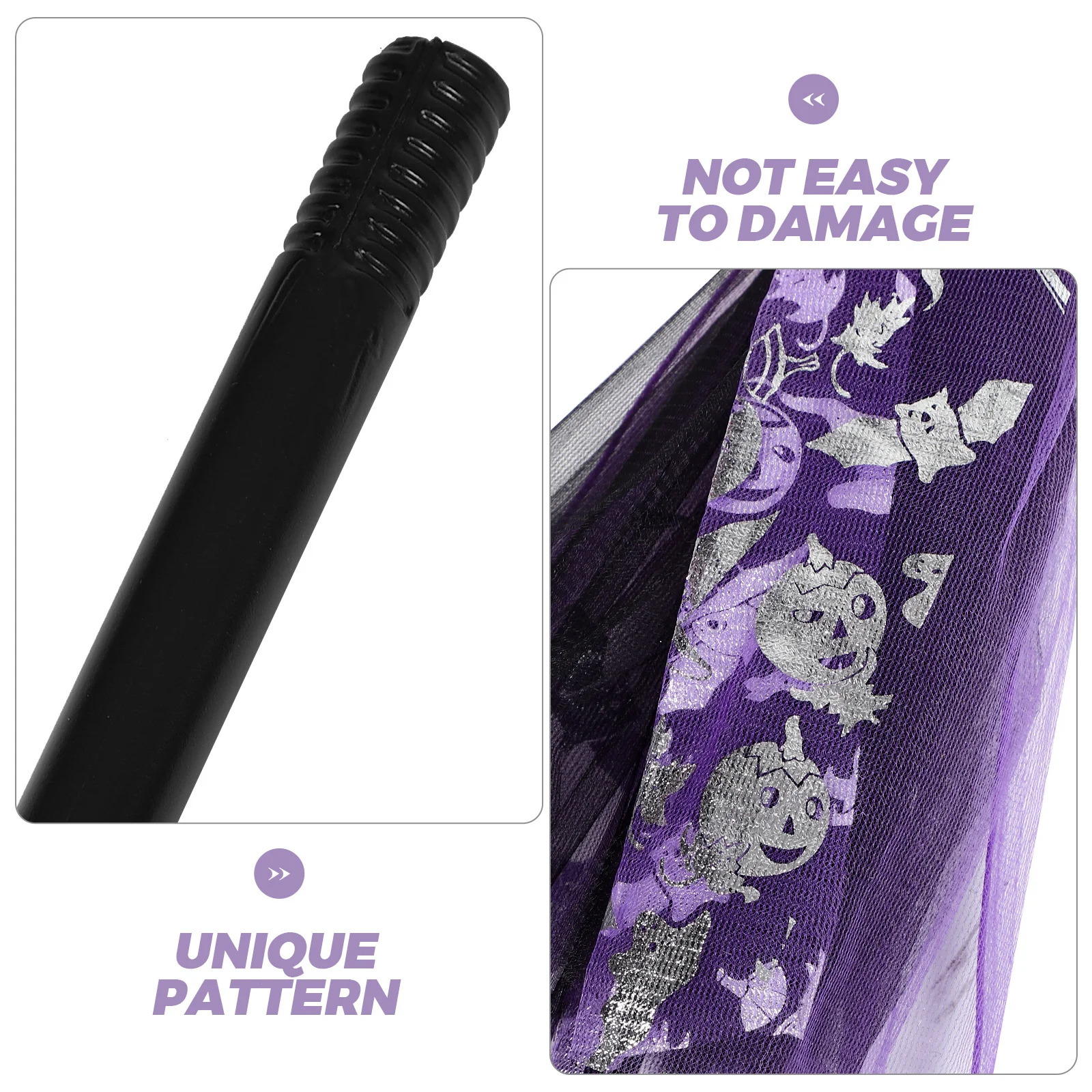 Escoba de bruja para Halloween, escoba desmontable para niños, tamaño infantil, accesorios de decoración para fiesta de Halloween, escoba espeluznante