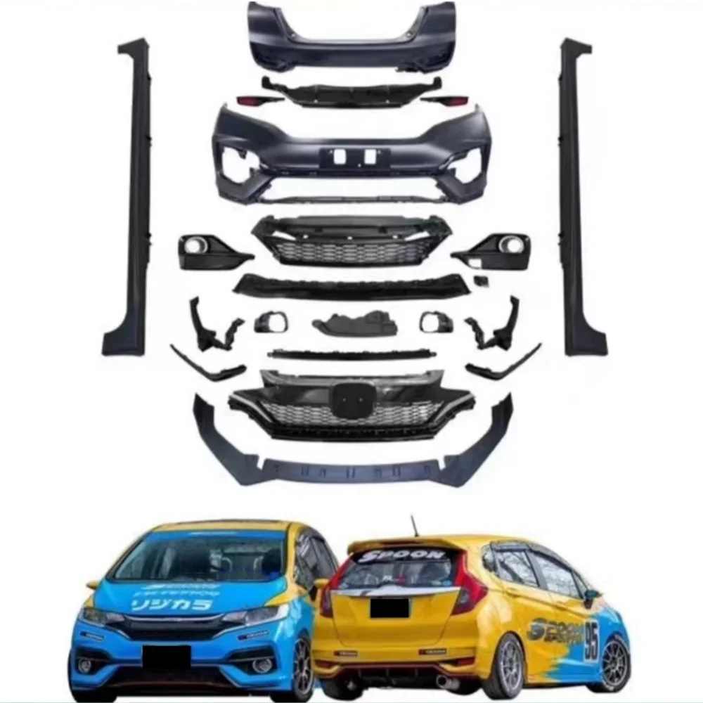 

Body kit for Honda FIT JAZZ RS GK5 2014-2020 modified Surround Front Bumper Rear bumper Assembly Side skirt Grill