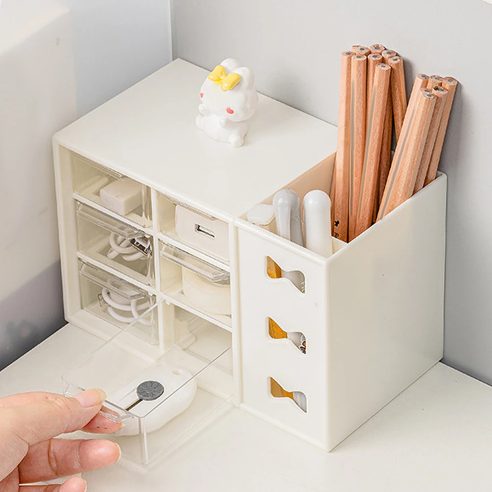 

Multifunctional Drawer Style Stationery Rack Makeup Storage Box Office ganizer Large Capacity Pen Holder Desktop Drawer Box