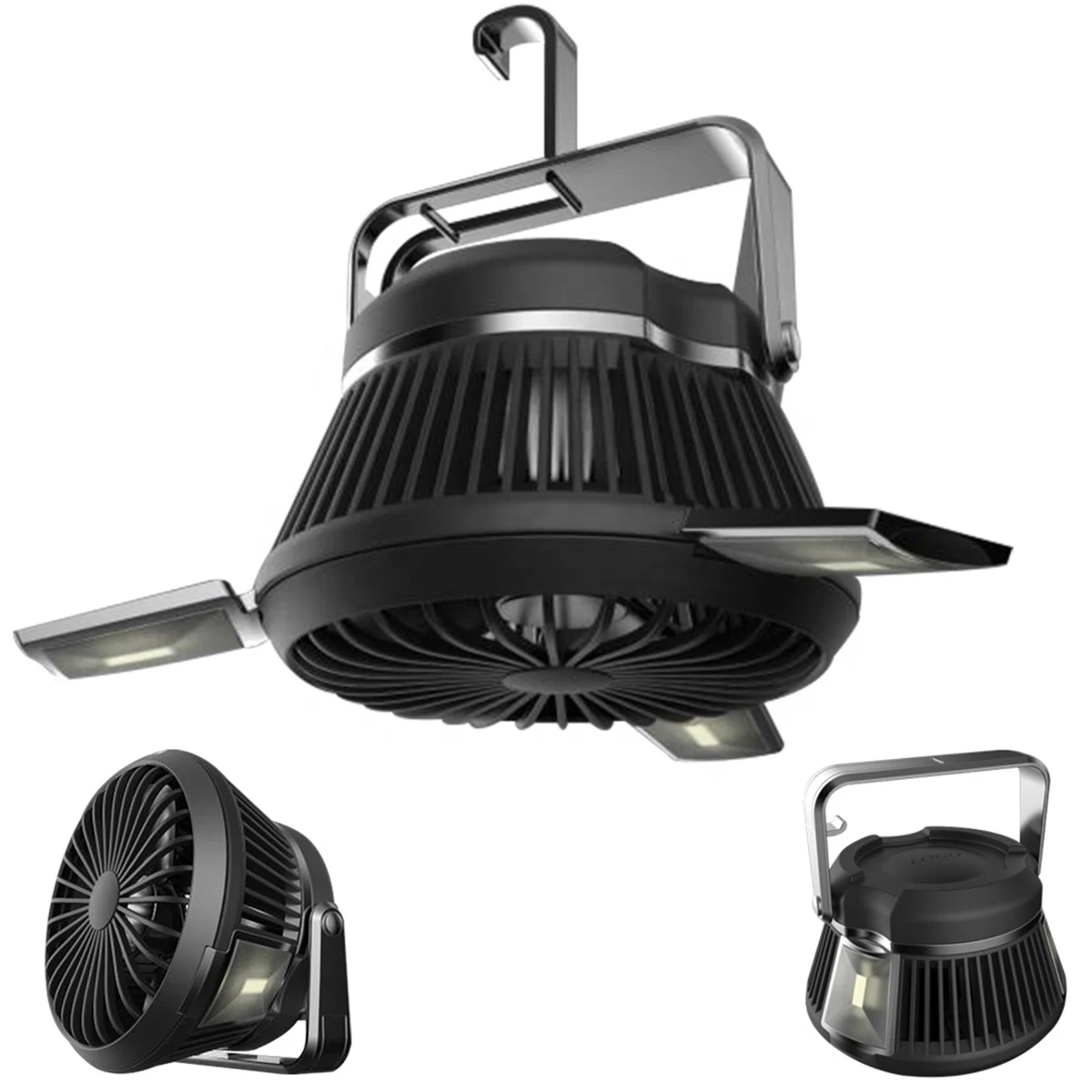 Linterna LED portátil para acampar con ventilador de techo, luz de tienda recargable por energía Solar y USB para acampar al aire libre y senderismo