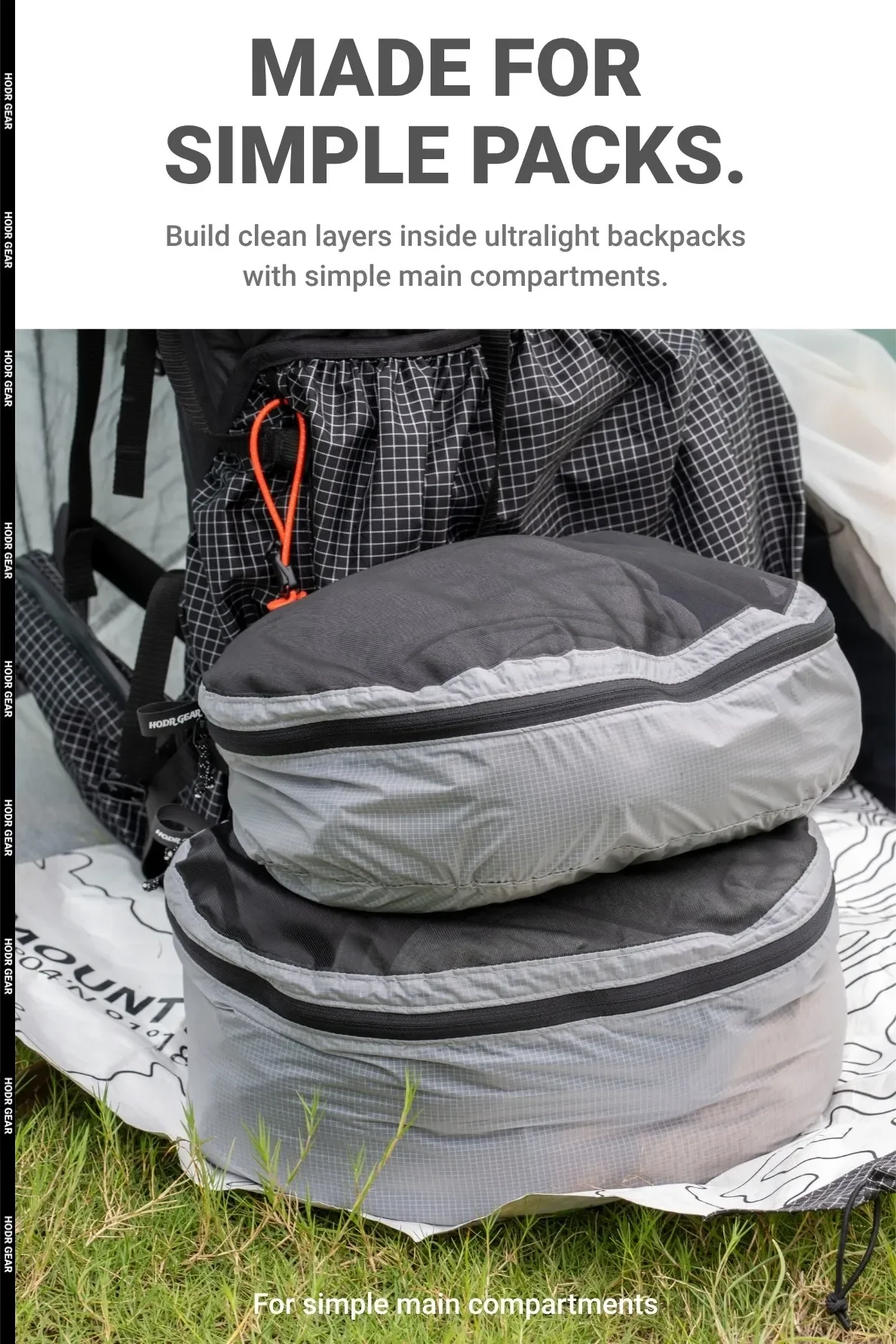 [HODRGEAR] Mesh Pack Pod Rucksack-Organizer mit Sichtbarer Netzoberseite Enthält Polycro Rucksack-Innenauskleidung für Ultraleichte Packungsorganisation – Detail 14