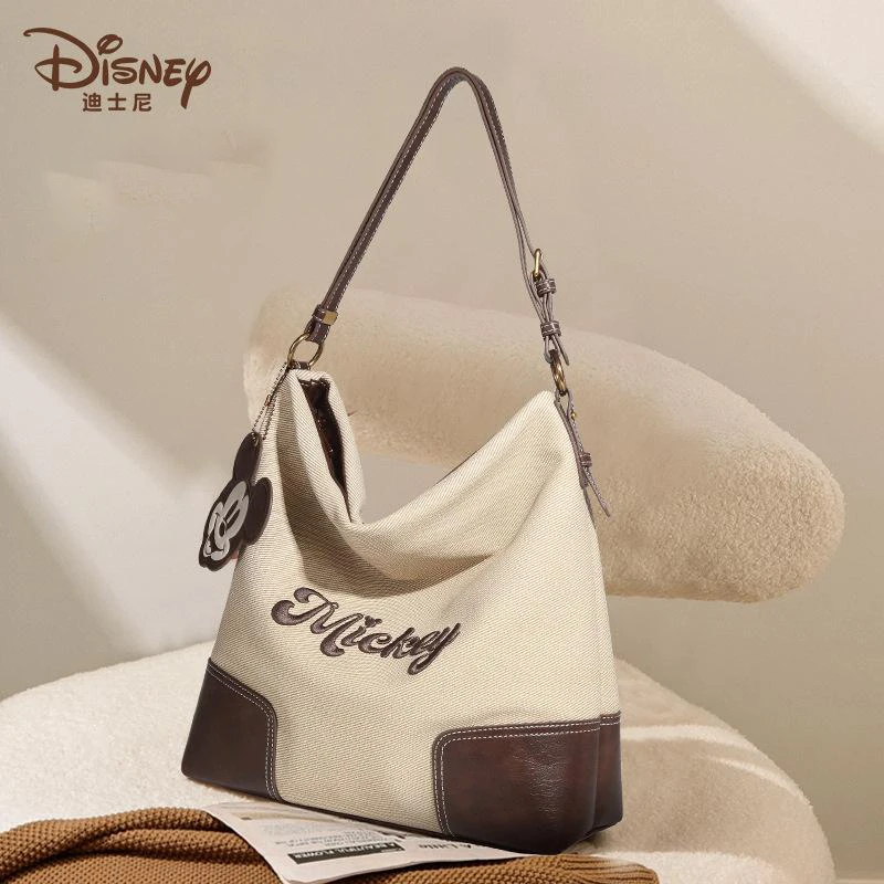 Disney1 Mickeys Mouse Authentic Large Capacity Shoulder Underarm Tote Bag Cartoon Embroidery Cute Decoration Outing Shoulder Bag