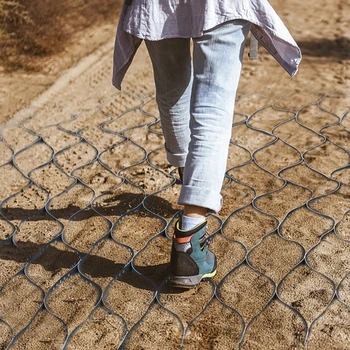 شبكة تثبيت أرضية شبكية جغرافية سوداء سميكة 4 بوصة، جغريد بول...