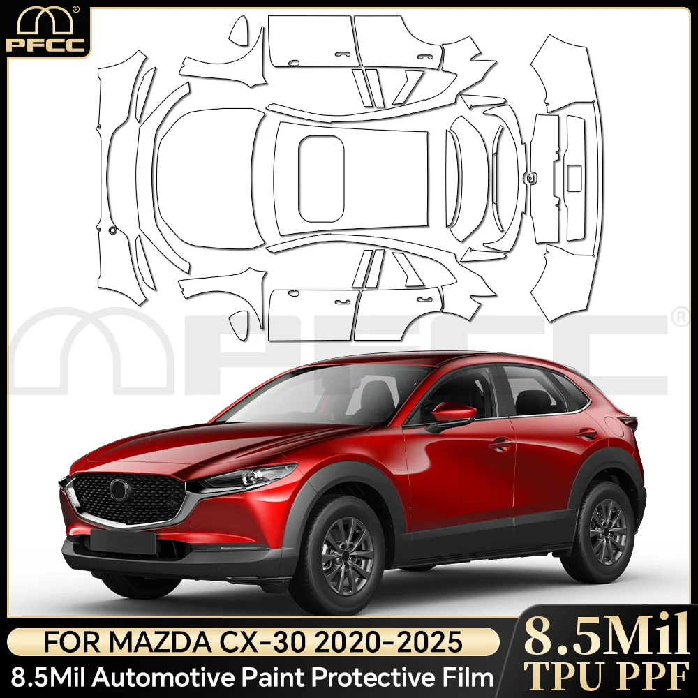 

For Mazda CX30 CX-30 2020-2025 TPU Paint Protection Film Clear Bra Car Body Anti-Scratch Pre-cut PPF Resistant Invisible Cover