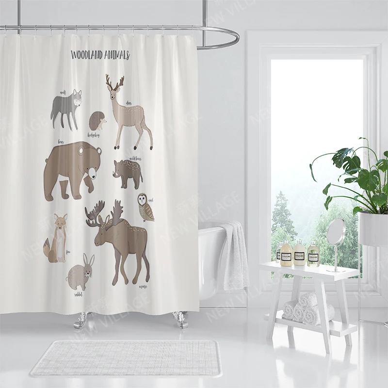 Waterproof fabric shower curtains Bathroom curtain accessories 180x200 Bath curtain for shower 240*200 nordic boho decoration