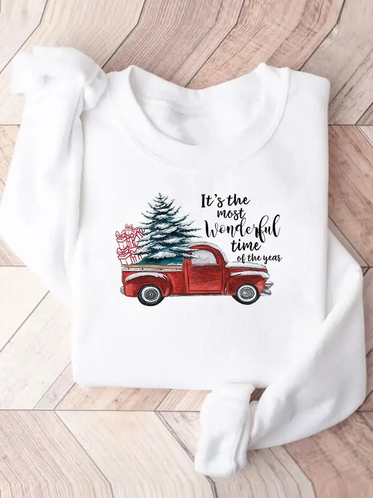 

Tree Letter Trend Cute Pullovers Lady Fashion Holiday Clothing Christmas Women New Year Print Female Woman Graphic Sweatshirts