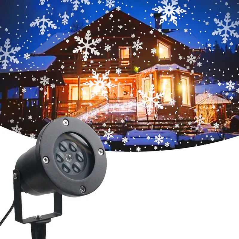 Snowfall Led Light Projector Christmas Laser Projector Light Outdoor White Snowflake Landscape Spotlight for Patio Garden Decor