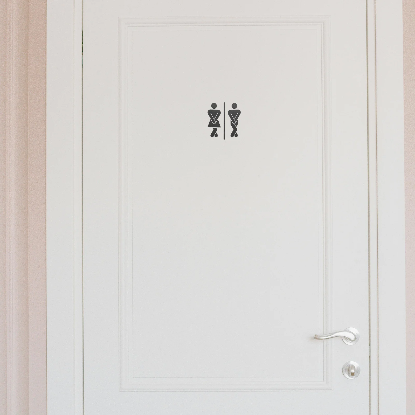 

2 PCS Toilet Door Sticker Bathroom Signs for Home The Decorations Accessories Pvc