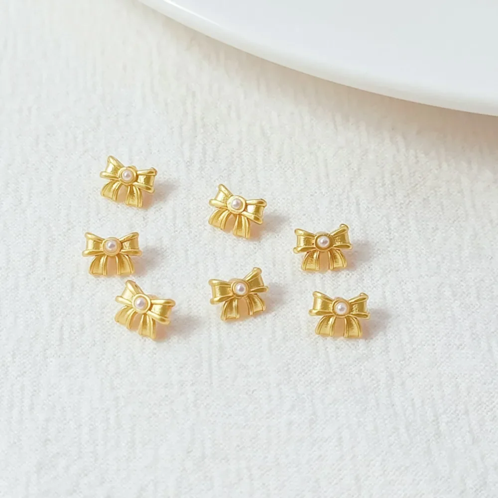 إكسسوار ذهبي قديم قوس صغير 14 قيراط، قلادة لؤلؤ لزجة، سوار مصنوع يدويًا، قلادة، مطرز ومتشابك #1