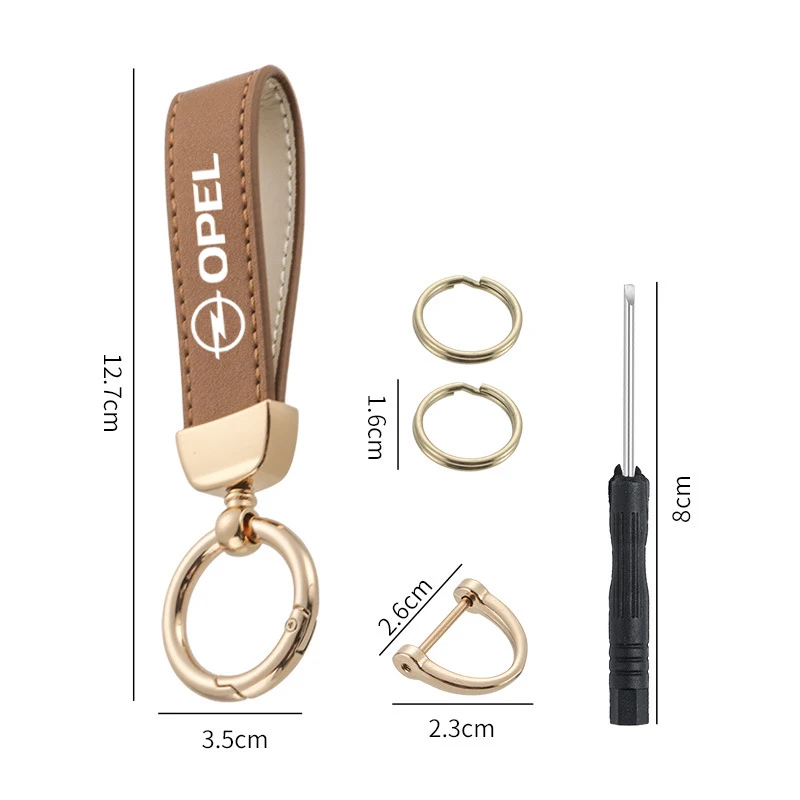 سلسلة مفاتيح السيارة مع سلسلة مفاتيح بشعار سلسلة معدنية من الجلد لأوبل فوكسهول OPC ADAM إنسيجنيا انتارا كورسا J D H Kadett GT ملحقات #2