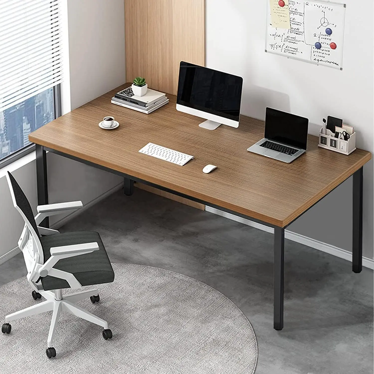 Sleek and Sturdy 70 Inch Computer Desk - Perfect for Work and Study, Multi-Purpose Table for Writing, Dining, and Workstation