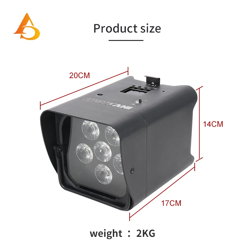 Lumière de Scène DMX 6x18W avec Batterie RGBWAUV Sans Fil, Télécommande, Wifi, Éclairage d'Ambiance pour Mariage