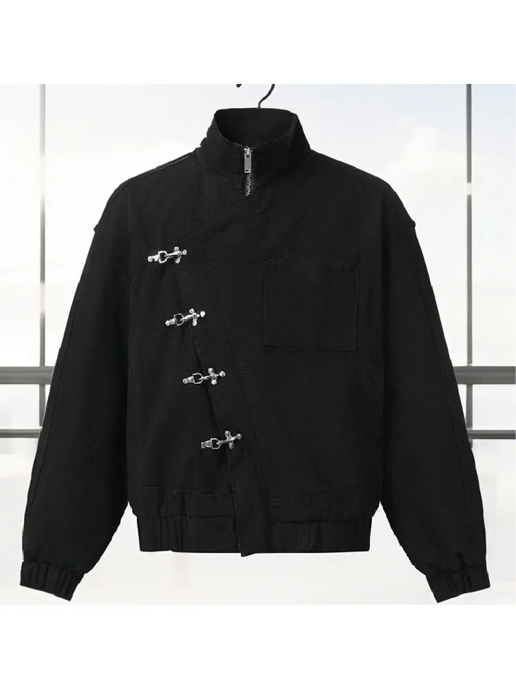 Mode Schwarz Jean Einreiher Mäntel Dame Chic Langarm Hoher Kragen Zipper Tasche Jacken 2025, Neue Tägliche Club Street Wear