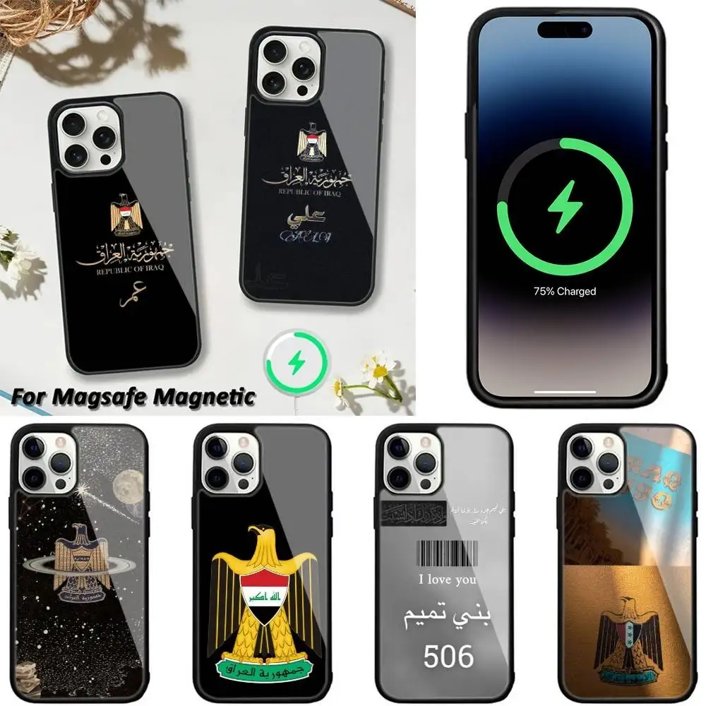 

Nation Iraq Flag Phone Case For iPhone 16,15,14,13,12,11,Plus,Pro,Max,Mini Magsafe Magnetic Wireless Charging