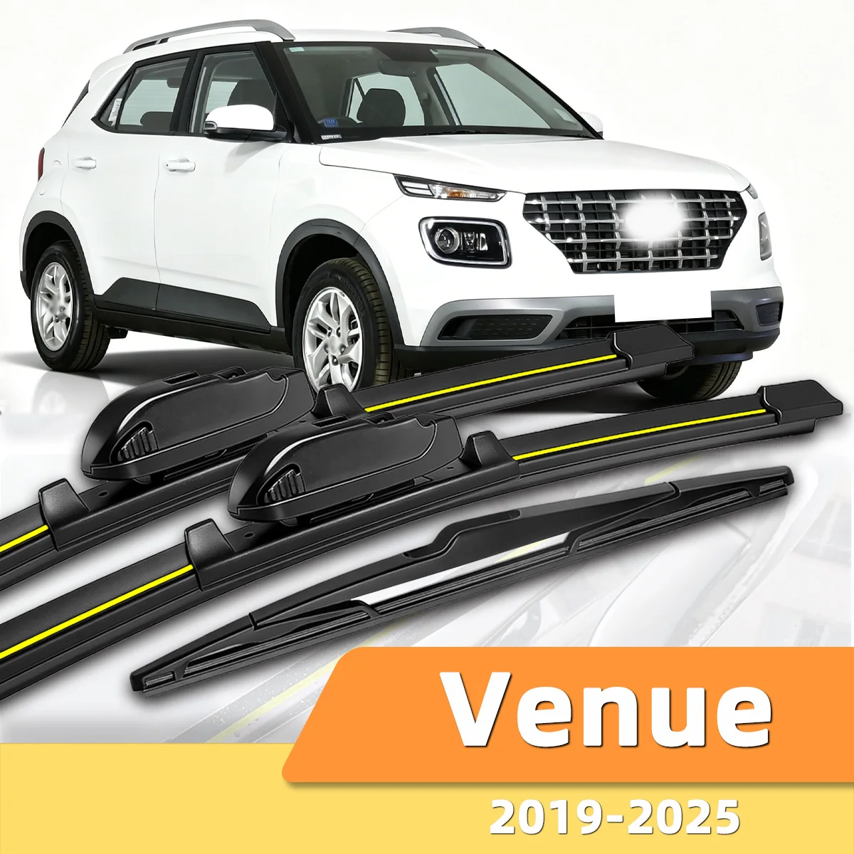 Geeignet für Hyundai Venue 2019-2025 Front- und Heckscheibenwischer, langlebiges Zubehör für Autoscheiben 2020 2022 2023.