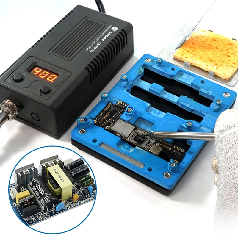 Set di Kit per saldatore elettrico digitale temperatura regolabile 220V/110V strumento di saldatura riscaldatore in ceramica punte di saldatura strumenti di rilavorazione