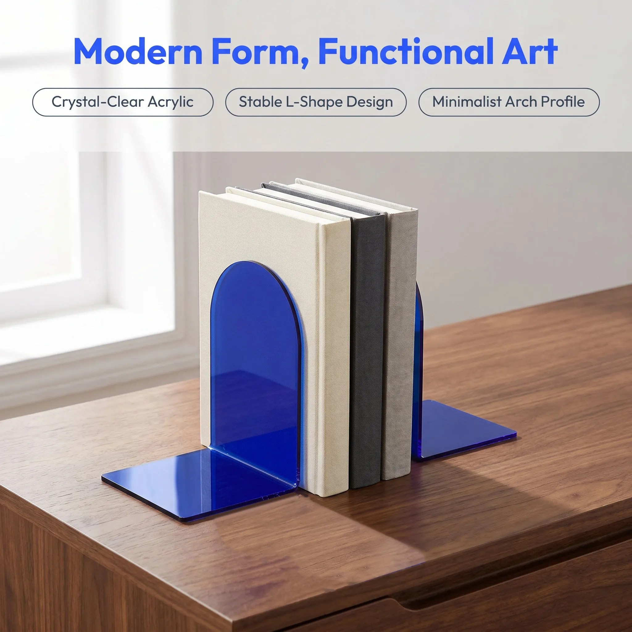 2Pcs Acrylic Bookends Clear Tr - огляд і ціна Clear Acrylic Book Stand Holder