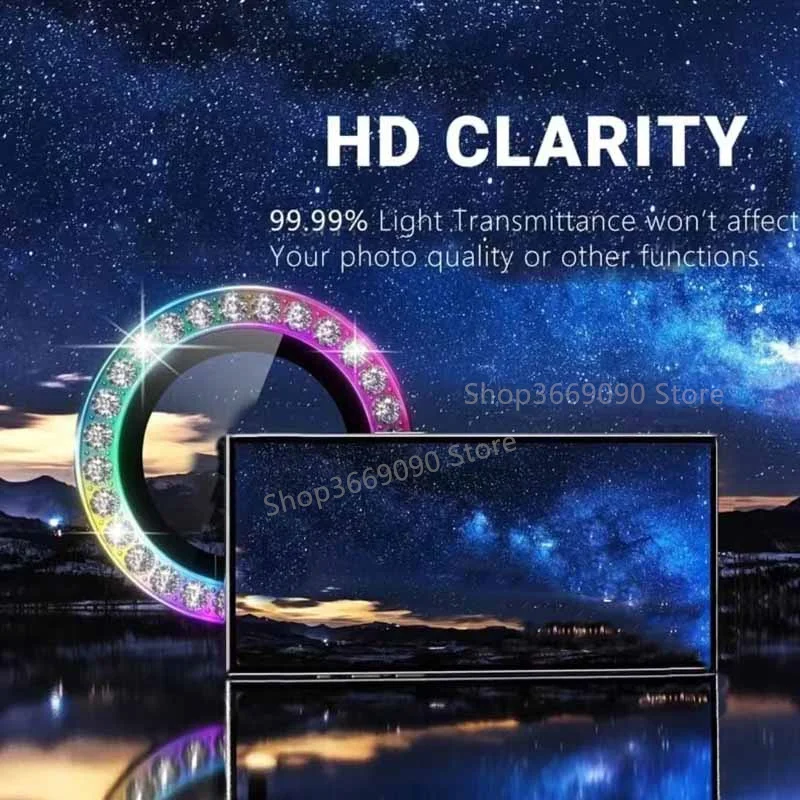 Diamond Camera Ring for Samsung A55 A35 A25 A15 A05 A05S A14 A24 A34 A54 Tempered Glass Camera Lens Protector Alloy Ring Cover