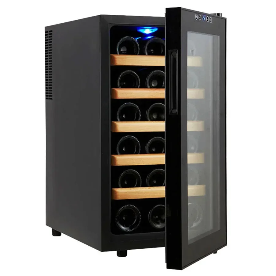 

Refrigerator Wine Cabinet Cooler Black Small Home Houses Living Room Corner Clear Glass Wine Rack Single Armoire Bar Furniture