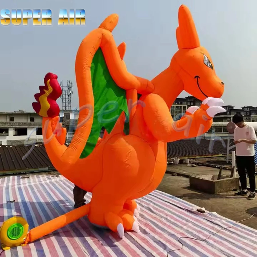Bonito modelo de charizard de aire, dragón inflables tan lindo para decoración