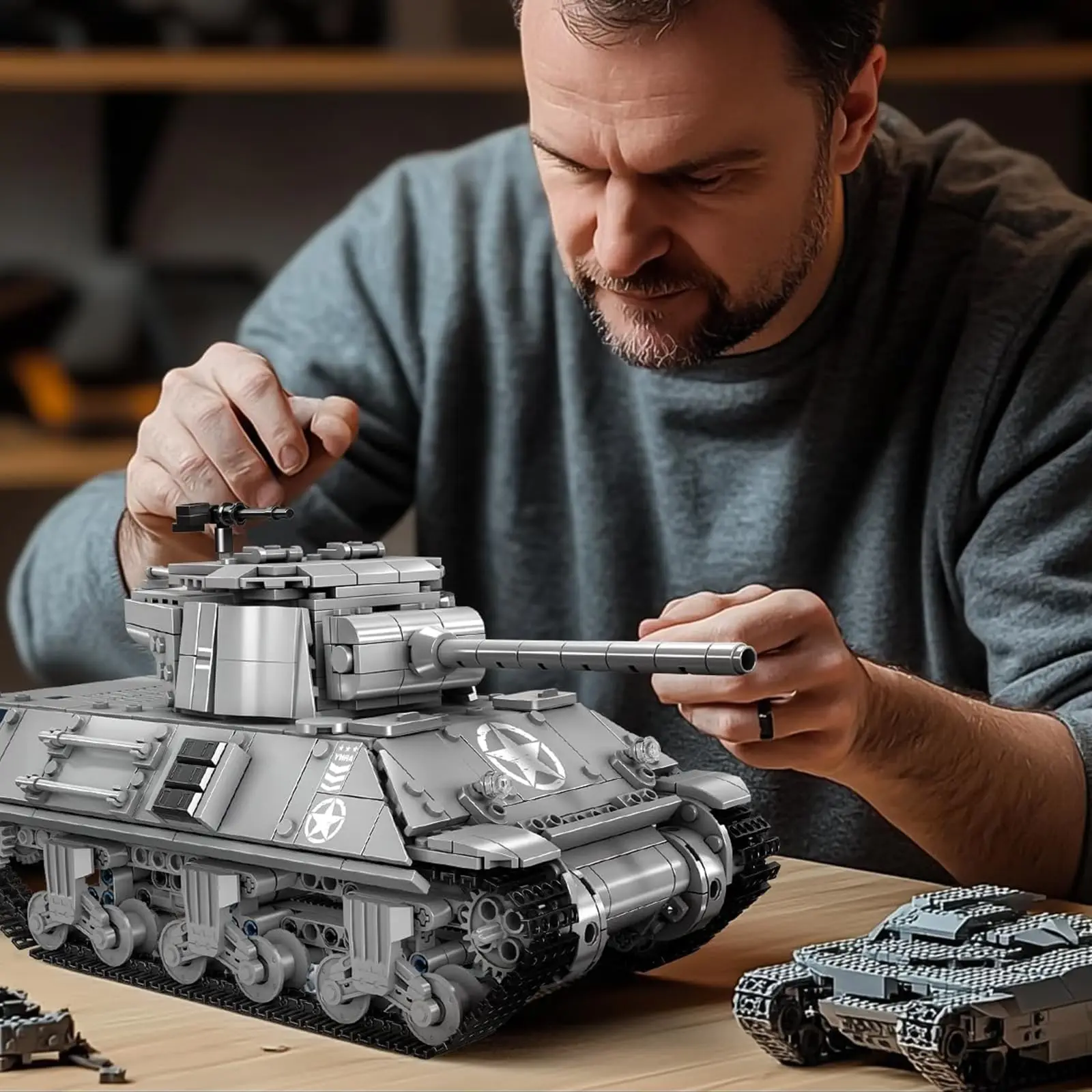 モールドキング 1057ピース RCミリタリービークル組み立てキット、第二次世界大戦コレクタブル戦車モデル（ティーンエイジャーと大人向け）、ギフトアイデア