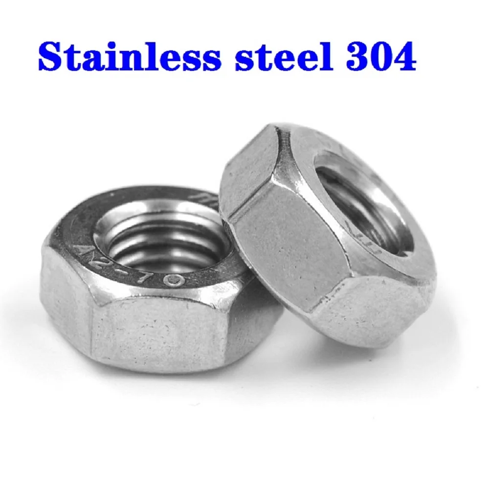 2-100pcs DIN934 m1 m1.2 m1.4 m1.6 m2 m2.5 m3 m4 m5  m6  m8 Stainless Steel A2 Hex Hexagon Metric Nut