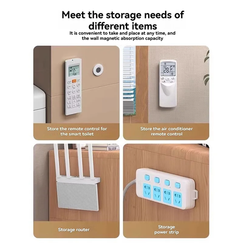 ABFM-Soporte para Control remoto, 10 Uds., montaje en pared magnético, adhesivo, ganchos de almacenamiento para TV/aire acondicionado, organizador para el hogar