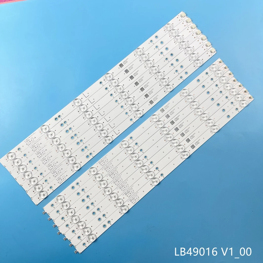 14PCS LED backlight strip for LB49016 V1_00 GJ-2K16-490-D712-P5-R/L 01N21 01N22 TPT490U2 49PUS6401 49PUH6101 49PUS6762 BDL4930QL