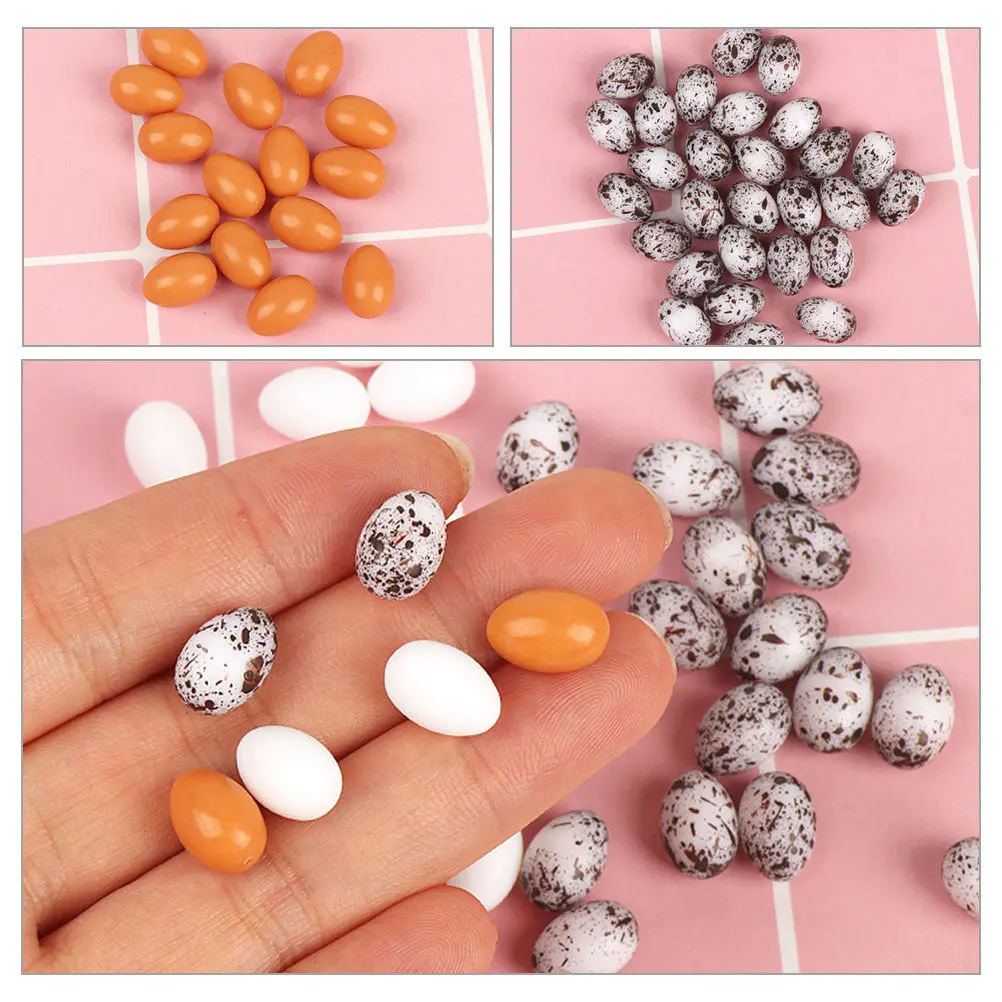 

30Pcs Realistic Miniature Eggs Decor for Micro Landscape Mini Garden Scene Decoration Craft Supplies Tiny Faux Eggs Home Office