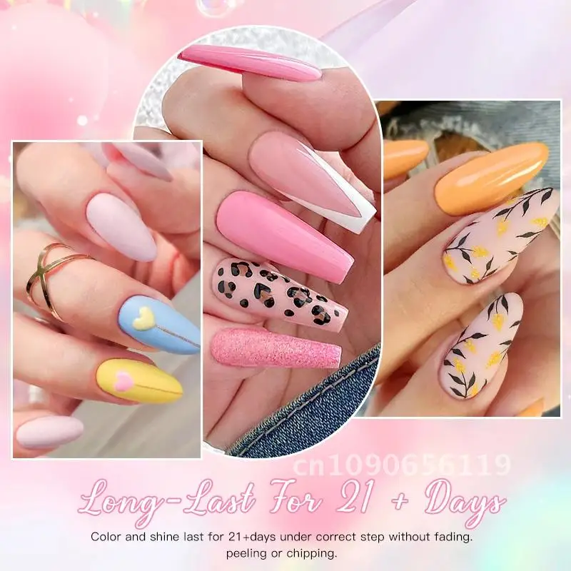 6PCS/SET Pastel Gel Nail Polish Set Spring Summer Gel Macaron Candy Sweet Color Soft Pink Yellow Purple Gel Polish Art Varnish