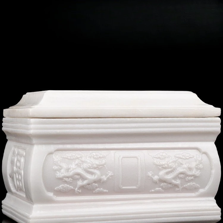 

Shallow Zhu white marble coffin Afghan jade birthday box graves