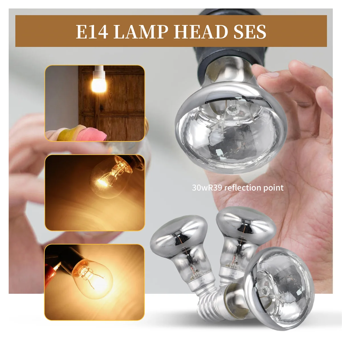 New Replacement Lava Lamp E14 R39 30W Spotlight Screw in Light Bulb Clear Reflector Spot Light Bulbs Lava Incandescent 5Pcs