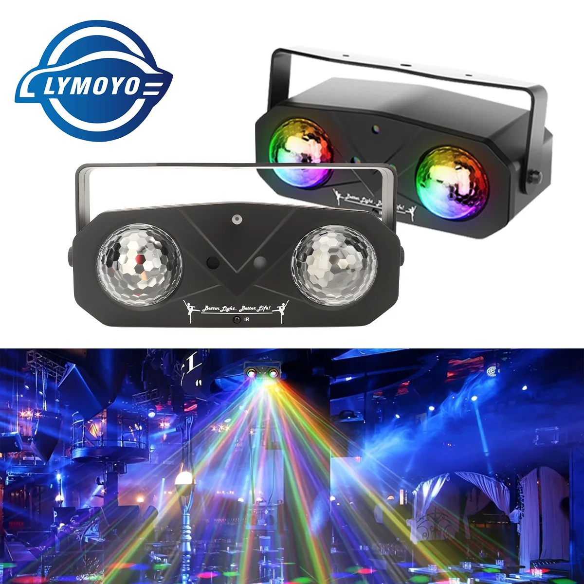 

USB Disco Dual Ball RGB DJ LED Galaxy Проектор Свет салона автомобиля Атмосфера Волшебная лампа Освещение Вращающиеся сценические огни для вечеринок