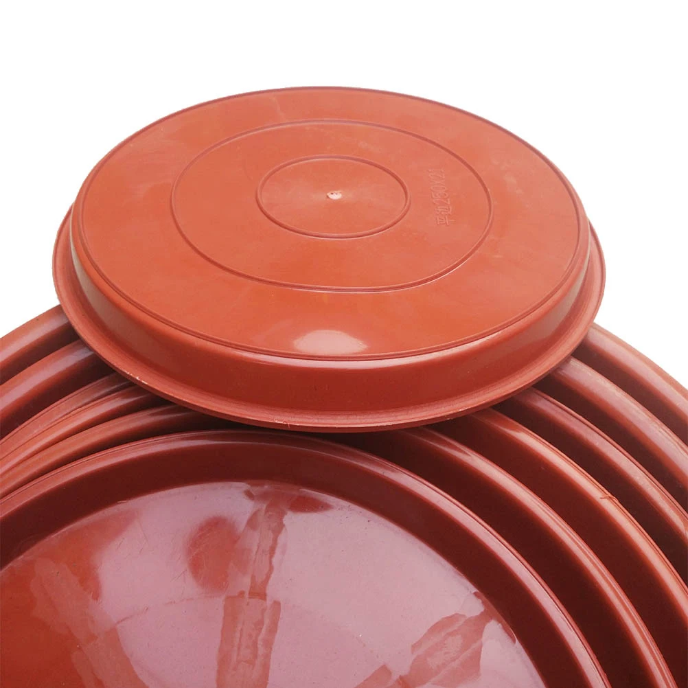 

12PCS Plastic Flower Pots Tray Small Plant Saucers Succulent Indoor Red Durable Premium Material Protect Surfaces Moisture