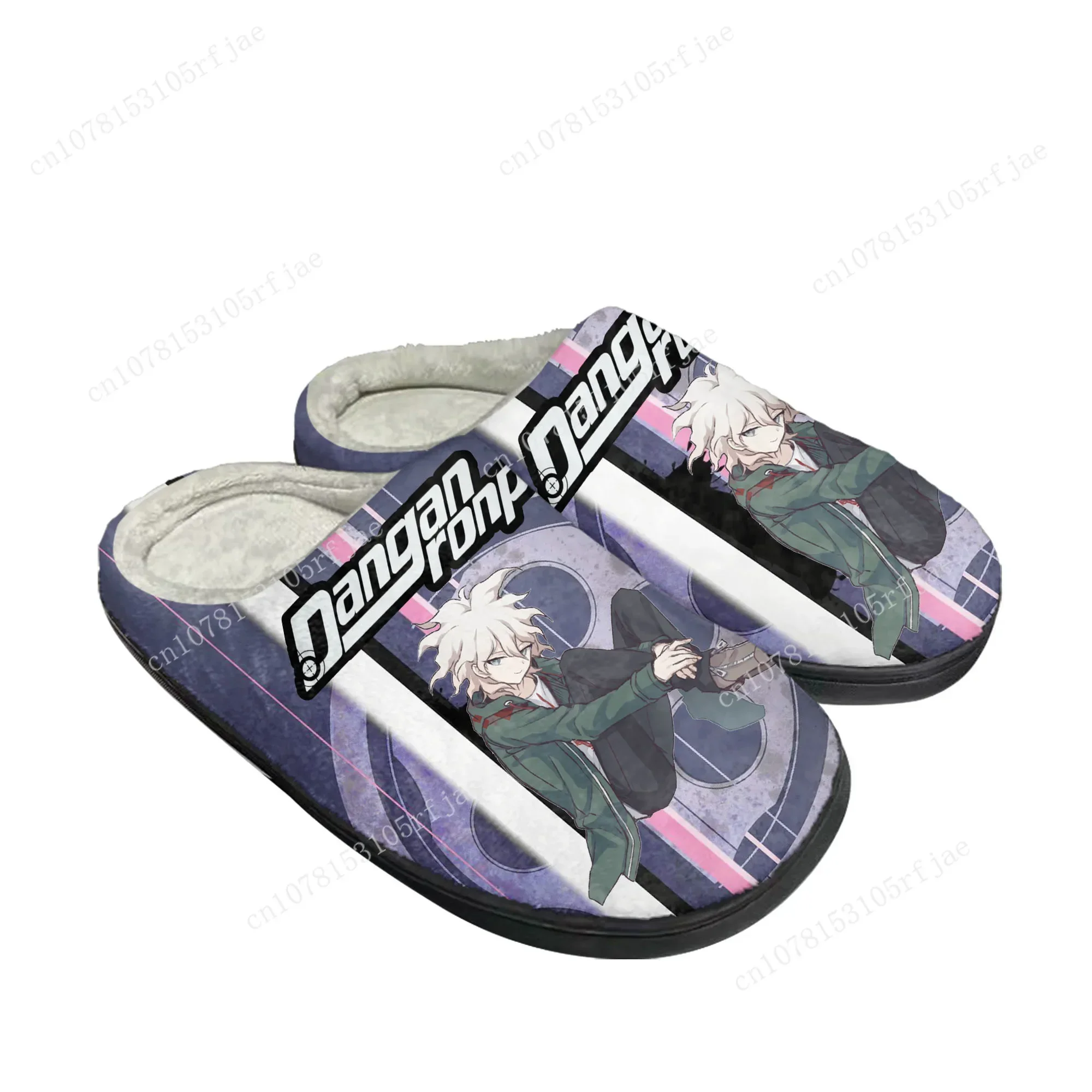 Cartoon Game Danganronpa Komaeda Home Cotton Slippers Men Women Plush Bedroom Casual Keep Warm Shoes Fashion Tailor Made Slipper