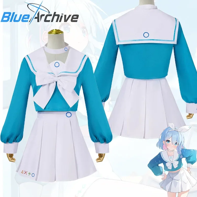 

Blue Archive Arona Cosplay Costumes Sailor Uniform School Skirt JK Outfits Headwear Halloween Carnival Role Play Dress for Girls