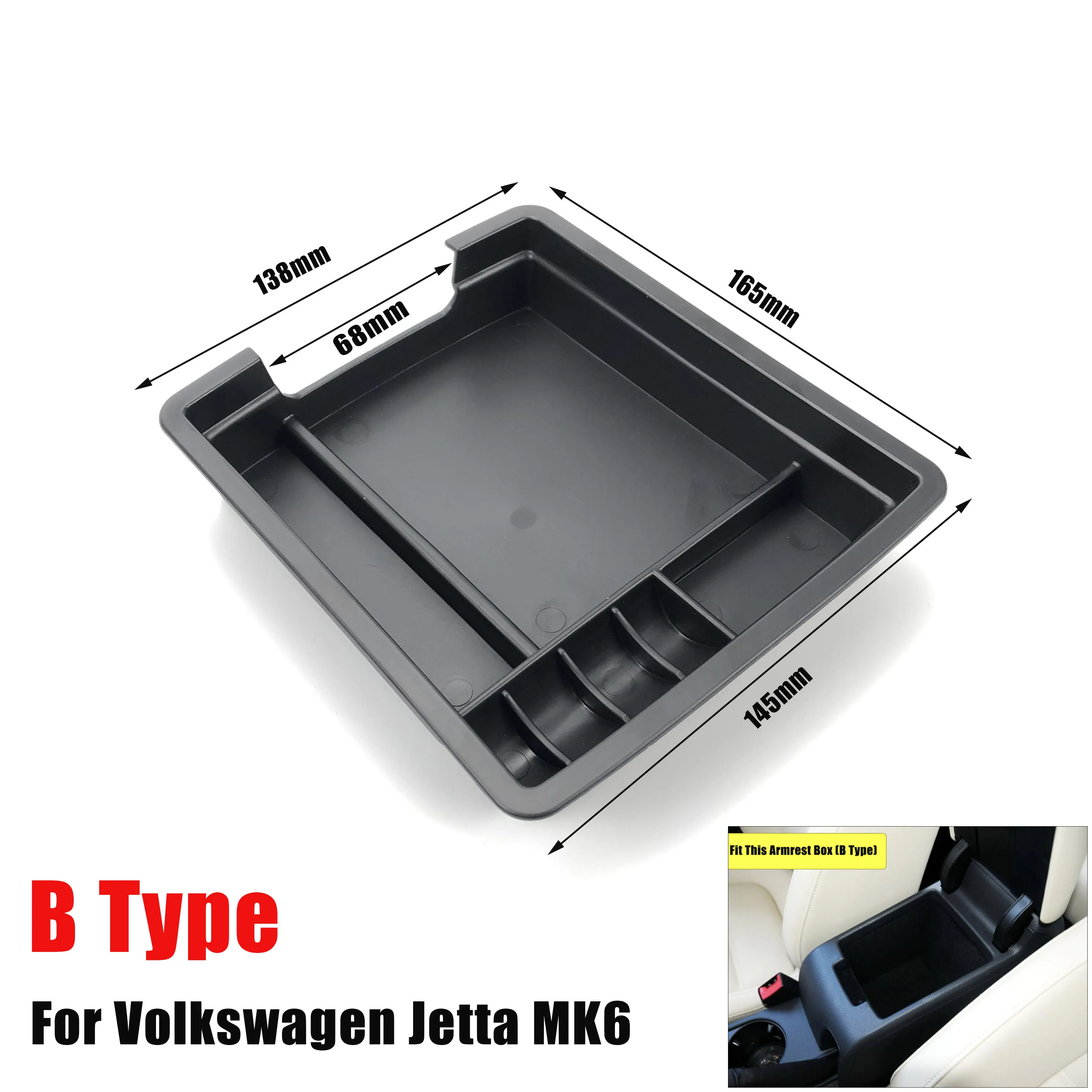 Car Styling Accessories Dedicated Central Armrest box Storage Tray Glove Box Pallet Case For For Volkswagen Jetta MK6 2012-2018