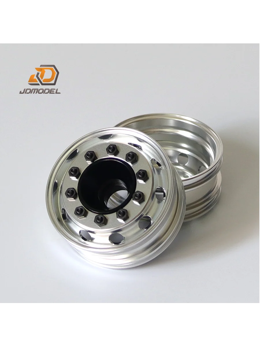 JDM 1:14 Trailer Wheel Hub Metal Drum Front Narrow JDM-6 For Tamiya  Lesu Scania Man Actros Volvo Car Parts