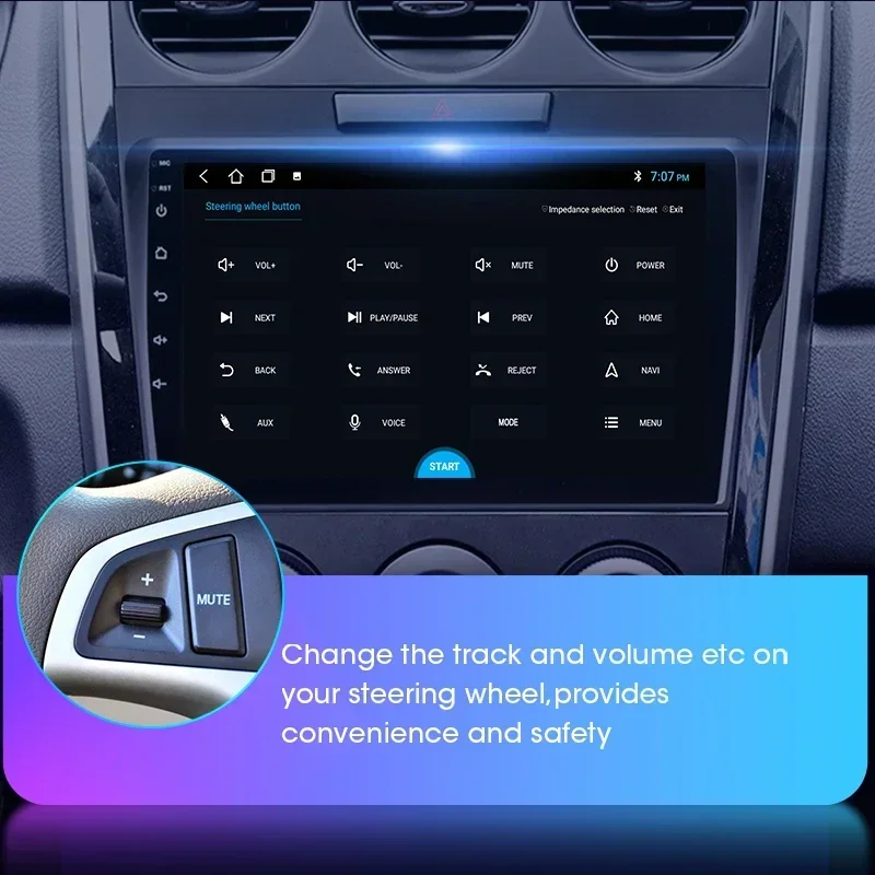 راديو السيارة اللاسلكي Carplay أندرويد لمازدا 3 2004-2009 مشغل وسائط متعددة 2 Din ستيريو Autoradio GPS والملاحة وحدة الصوت