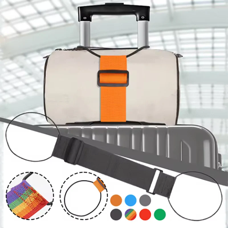 

2/1Pcs Elastic Adjustable Luggage Strap Reusable Strap Travel Simple Suitcase Accessories Bag Fastening Rope For Carry On Bag