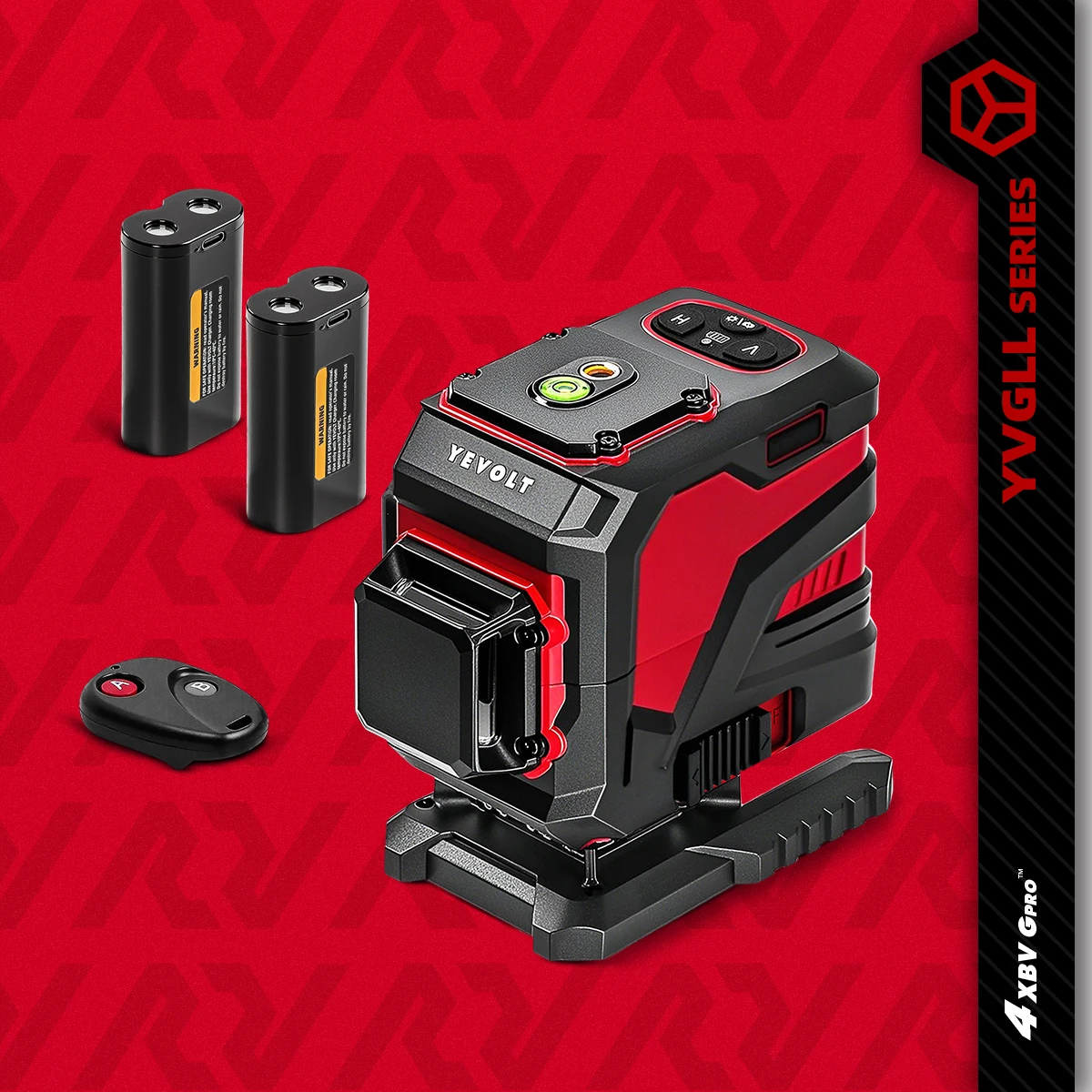 

YEVOLT YVGLL4XS12T 12-Line Multi-Plane Site Laser Level GyroLock Self-Leveling Trenching & Piping Layout Precision-Grade Range