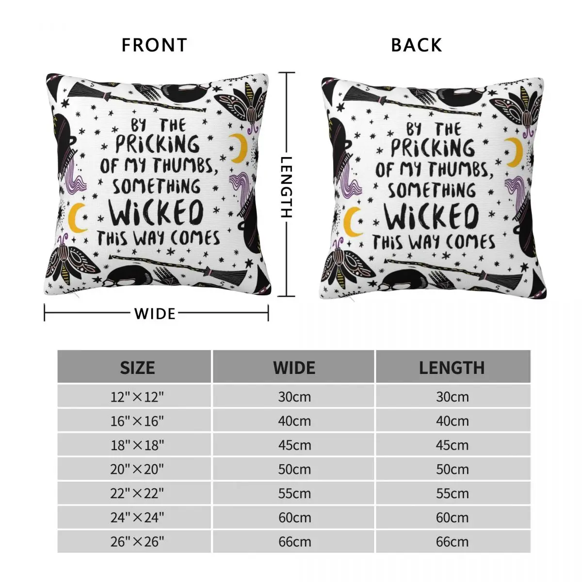 Something Wicked This Way Comes Square Pillowcase Polyester Linen Velvet Printed Zip Decor Sofa Seater Cushion Cover