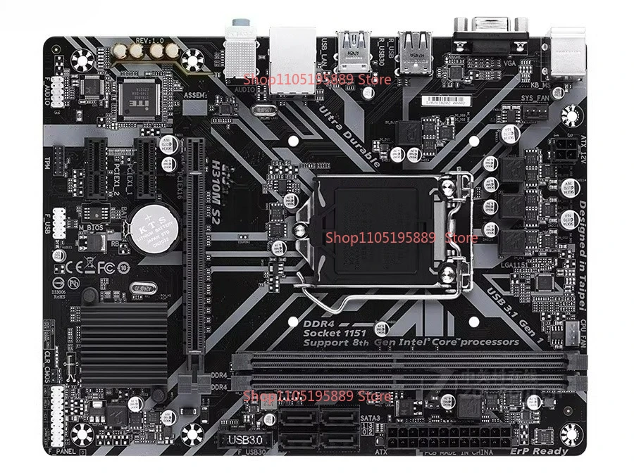 

For Gigabyte H310M S2 2.0 1151 pins, support eighth and ninth generation CPU M2 full interface DDR4